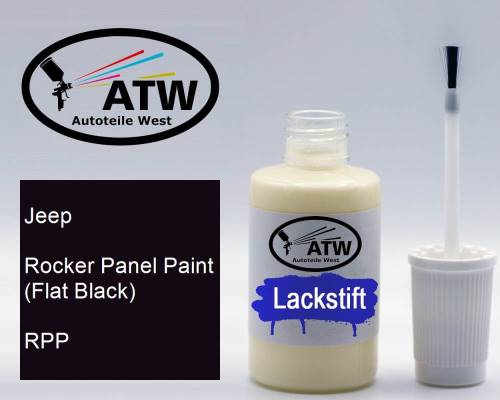 Jeep, Rocker Panel Paint (Flat Black), RPP: 20ml Lackstift, von ATW Autoteile West.